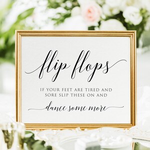 Flip Flops Wedding Sign Printable, Wedding sign Template, Printable Flip Flops Signs, Edit with TEMPLETT, Personalized, Instant Download image 2