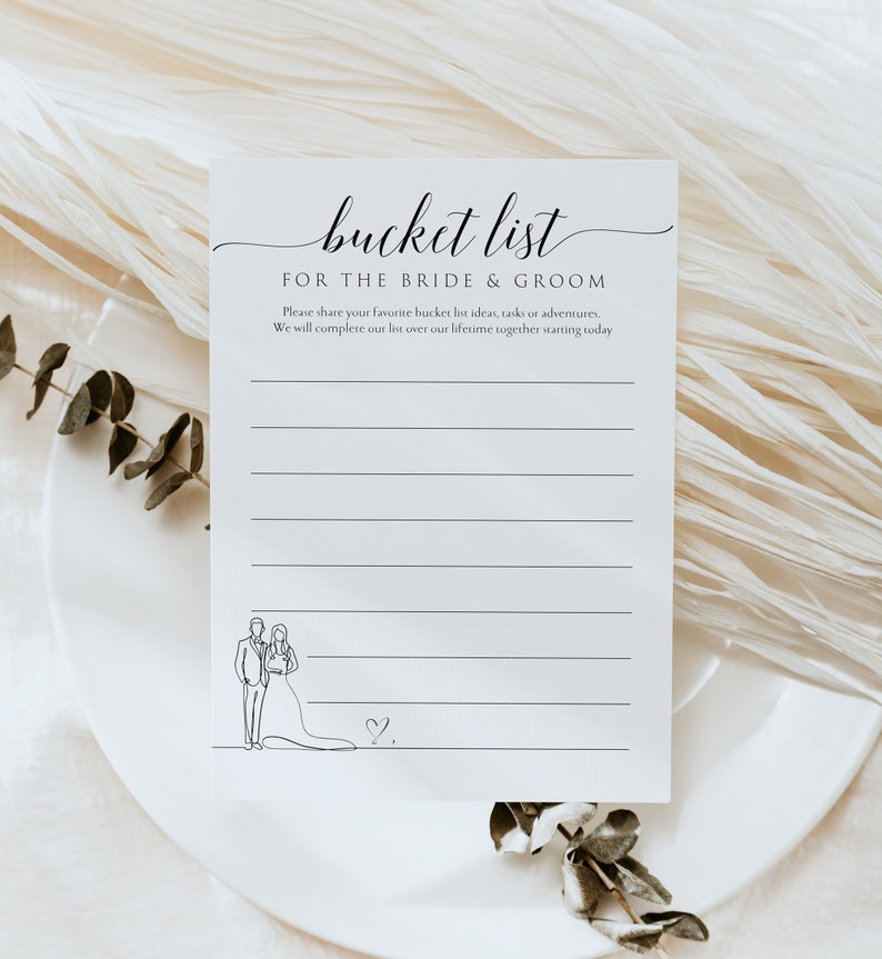 Bucket List Sign Template Wedding Signs Printable Bucket | Etsy