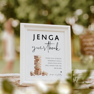 Jenga Guestbook Sign, Printable Jenga Guestbook Sign Template, 5x7 ...
