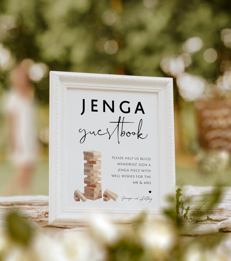 Jenga Guestbook Sign Printable Jenga Guestbook Sign Template Etsy UK