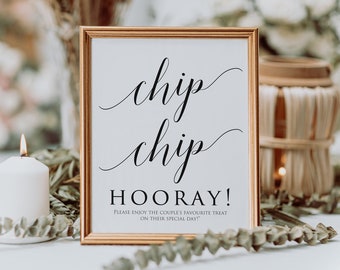 Signo de barra de chip de boda, signo de chip chip hurra, signo de agradecimiento de galleta, chip chip hurra, signo de mesa de chip imprimible, signo de chip, DESCARGA INSTANTÁNEA