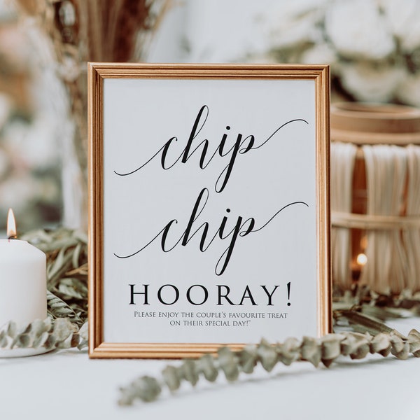Wedding Chip Bar Sign, Chip Chip Hooray Sign, Cookie Thank You Sign, Chip Chip Hooray, Printable Chip Table Sign, Chip Sign,INSTANT DOWNLOAD