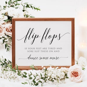 Flip Flops Wedding Sign Printable, Wedding sign Template, Printable Flip Flops Signs, Edit with TEMPLETT, Personalized, Instant Download image 6