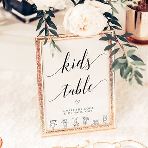 Printable Kids Table Sign, Editable Kids Table Sign Template, Wedding ...