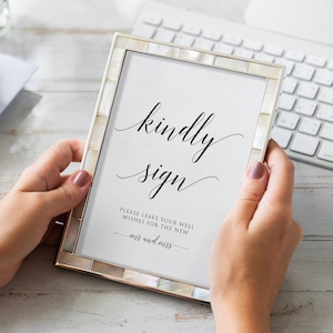 Printable Guest Book Sign Template Modern Guestbook Sign Etsy