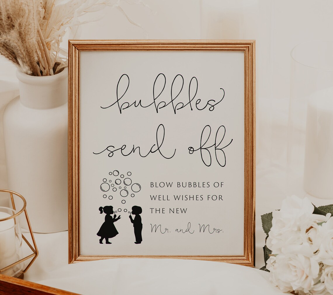 Bubble Send off Sign Bubbles Send off Sign Blow Bubbles Etsy