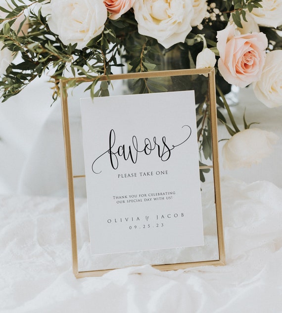 Modern Printable Wedding Favors Sign Template Printable - Etsy