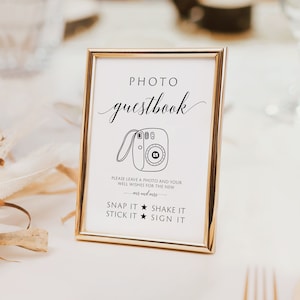 Printable Wedding Photo Guest Book Sign, Leave a Photo for the New Mr. & Mrs, Photo GuestBook Sign Template, Photo Wedding Sign, Templett image 7