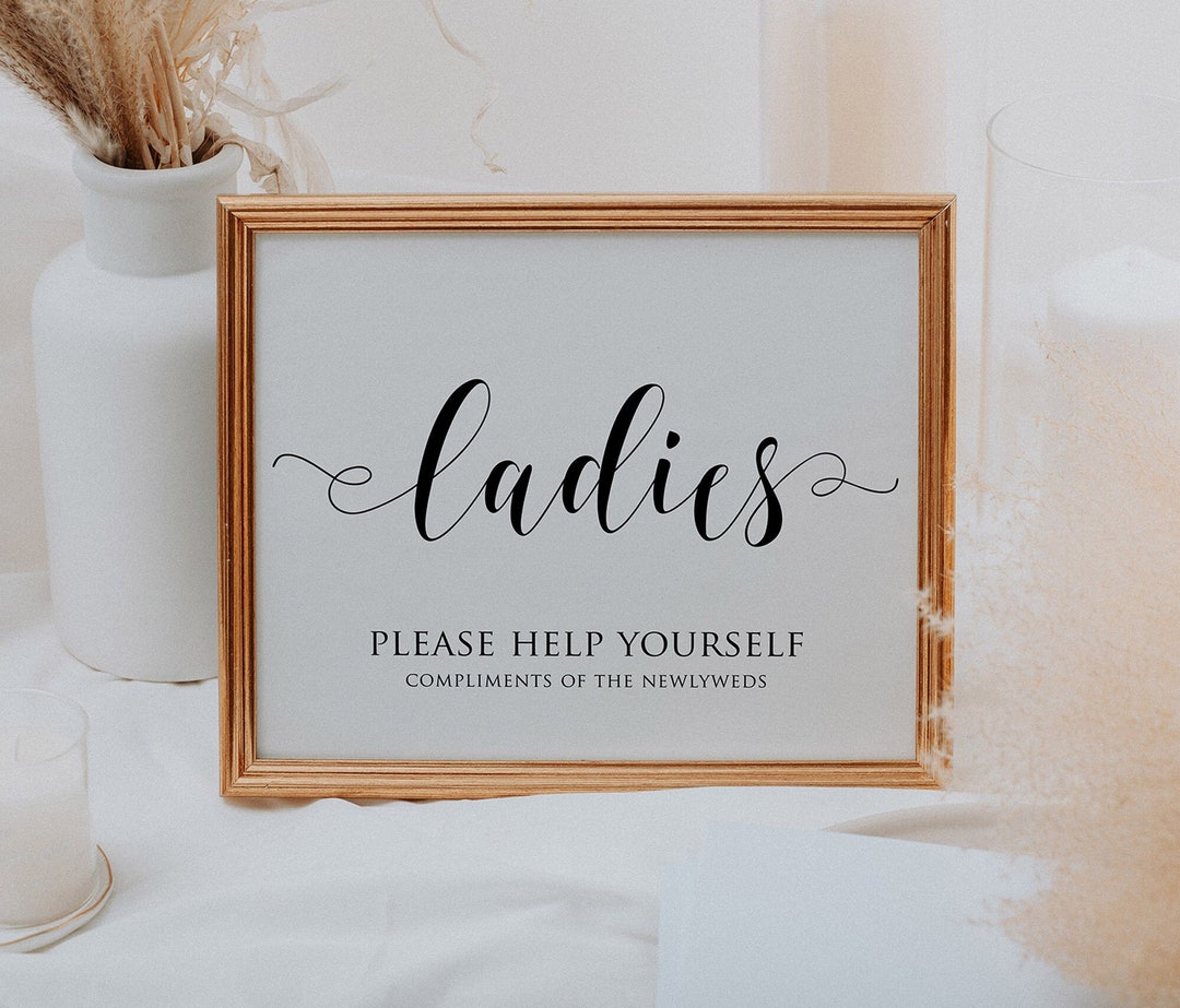 Wedding Bathroom Sign, Wedding Bathroom Basket Sign, Wedding Printable