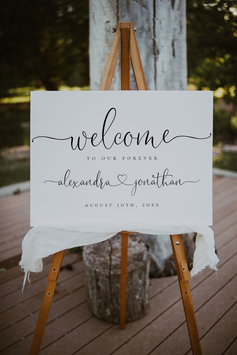 5 Sizes Wedding Sign Template Modern Wedding Etsy