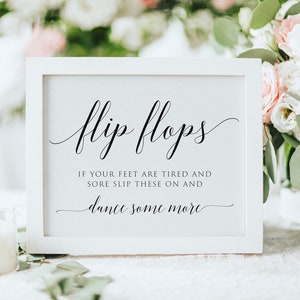 Flip Flops Wedding Sign Printable, Wedding sign Template, Printable Flip Flops Signs, Edit with TEMPLETT, Personalized, Instant Download image 4