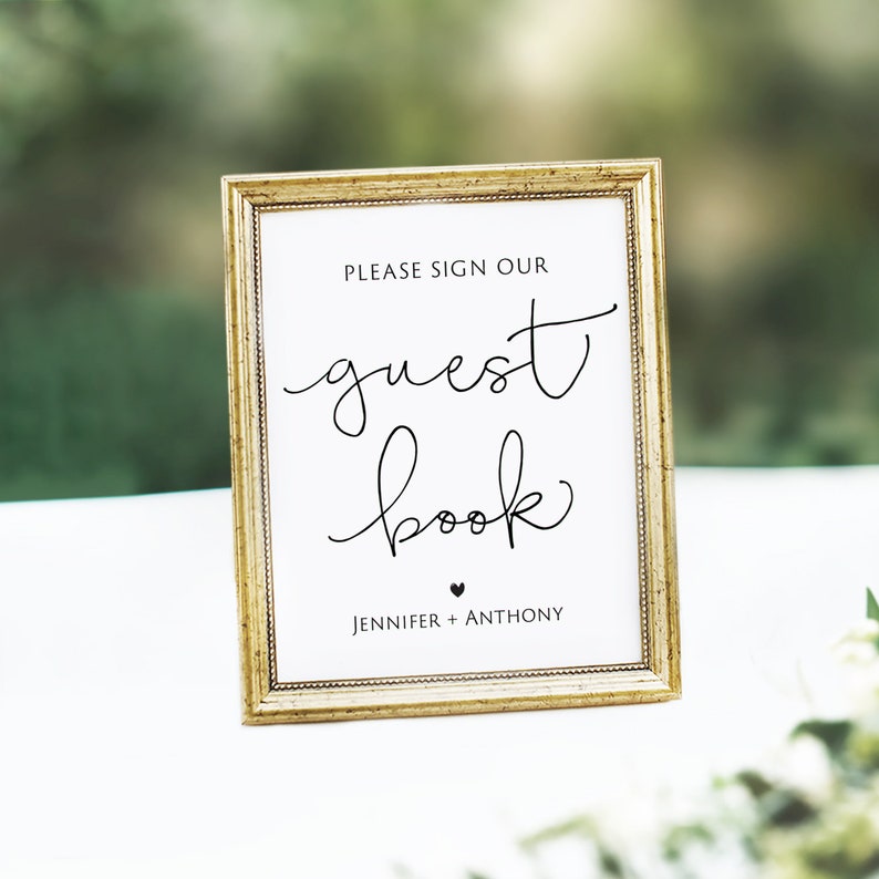 Printable Guest Book Sign Template Modern Guestbook Sign Etsy