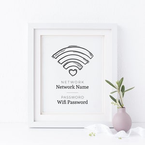 Modern WIFI Password Sign Printable, Wifi Sign, WIFI Password Sign, Editable WiFi Sign Template, 5x7, 8x10, 100% Editable, Instant Download