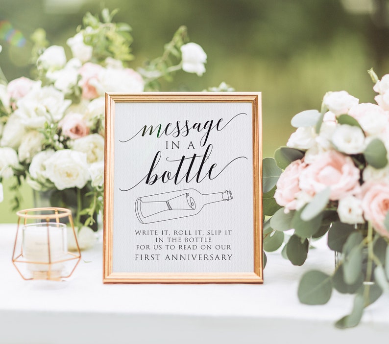 Printable Message in A Bottle Sign Editable Message in A Etsy