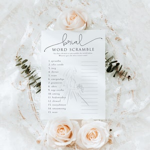 Word Scramble Bridal Shower Game Printable Bridal Shower - Etsy