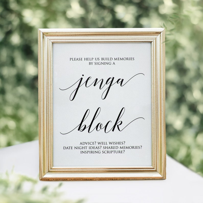 Wedding Jenga Block Sign Jenga Guestbook Sign Please Sign A Etsy