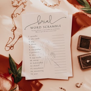 Word Scramble Bridal Shower Game Printable Bridal Shower - Etsy