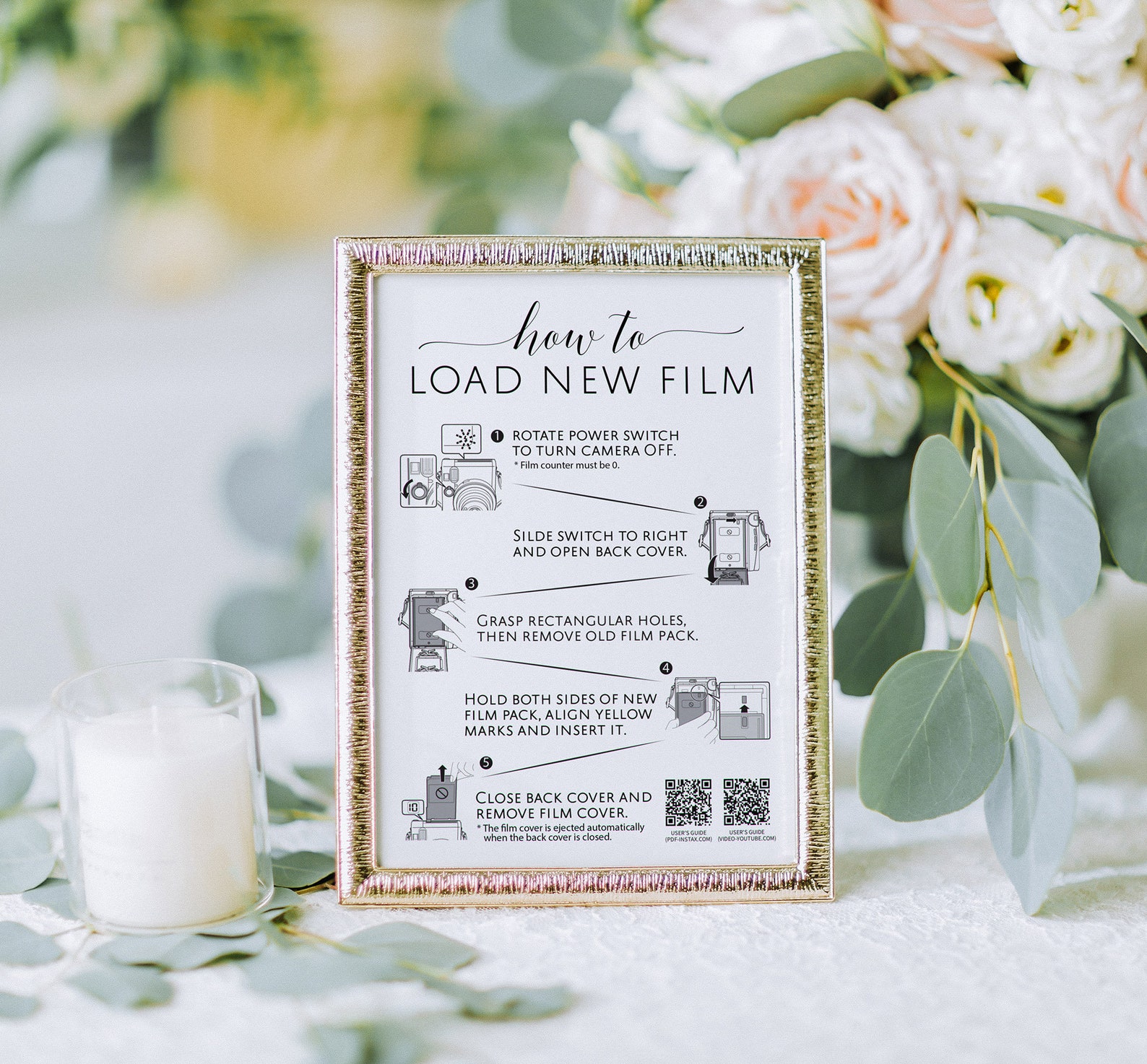 Photo Guest Book Sign Wedding Printables Instax Camera - Etsy