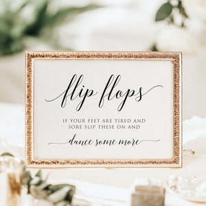 Flip Flops Wedding Sign Printable, Wedding sign Template, Printable Flip Flops Signs, Edit with TEMPLETT, Personalized, Instant Download image 3