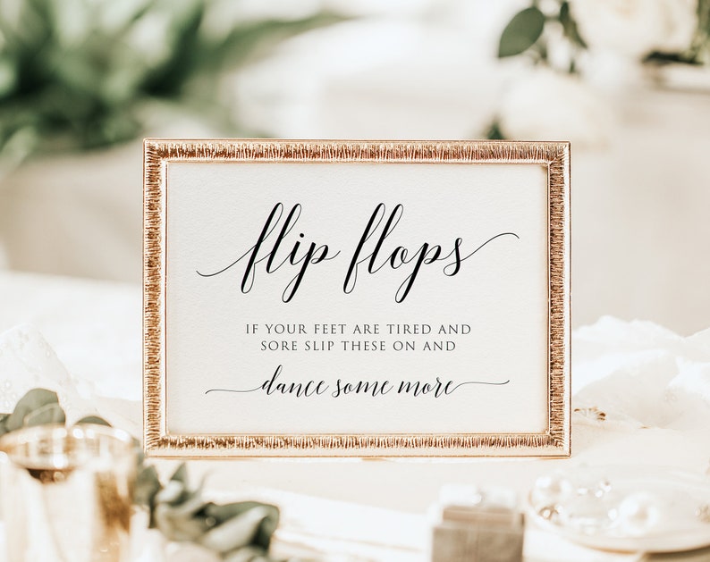 Flip Flops Wedding Sign Printable Wedding Sign Template - Etsy