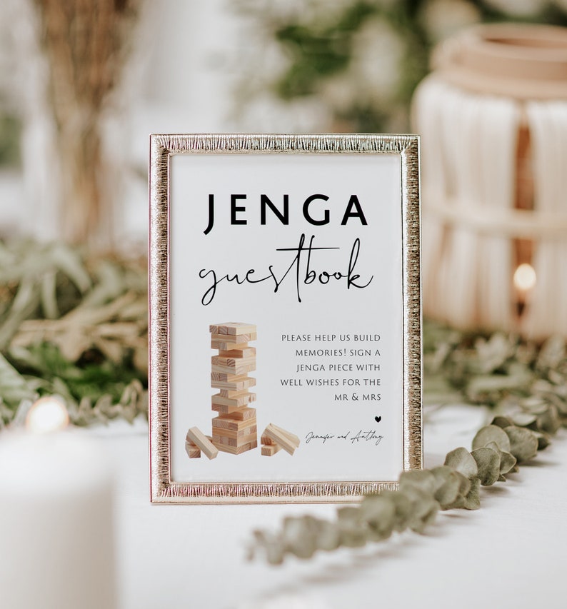 Jenga Guestbook Sign Printable Jenga Guestbook Sign Template - Etsy