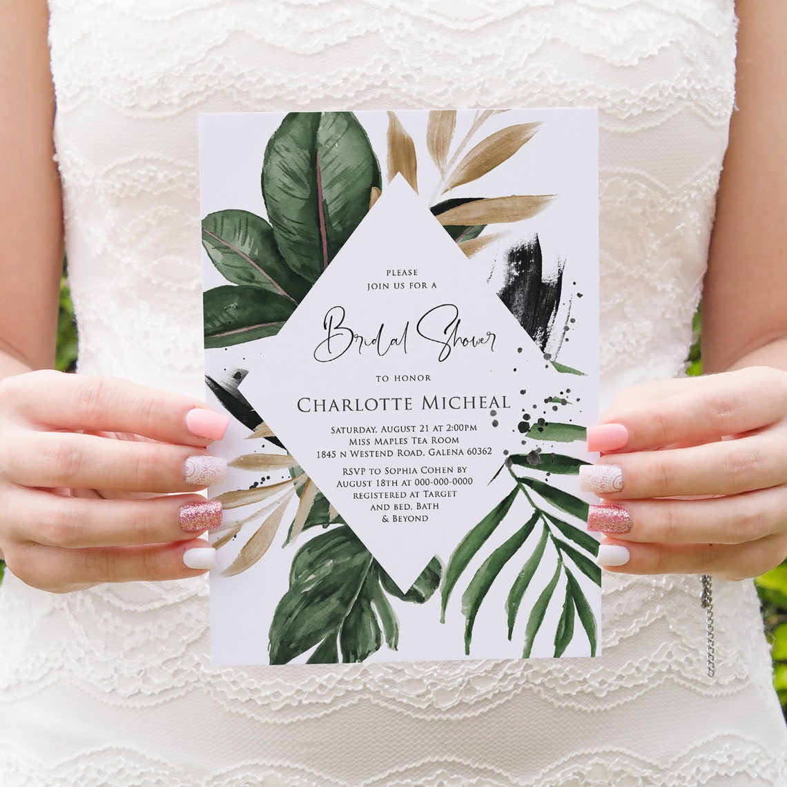 Tropical bridal shower invitation Bridal Shower Invites image 1