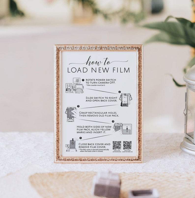 Photo Guest Book Sign Wedding Printables Instax Camera - Etsy
