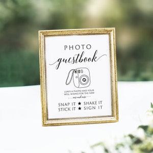 Printable Wedding Photo Guest Book Sign, Leave a Photo for the New Mr. & Mrs, Photo GuestBook Sign Template, Photo Wedding Sign, Templett image 2