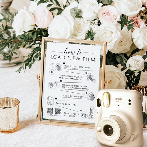 Instax Mini 11 Photo Guestbook Printable Sign How to Load Etsy