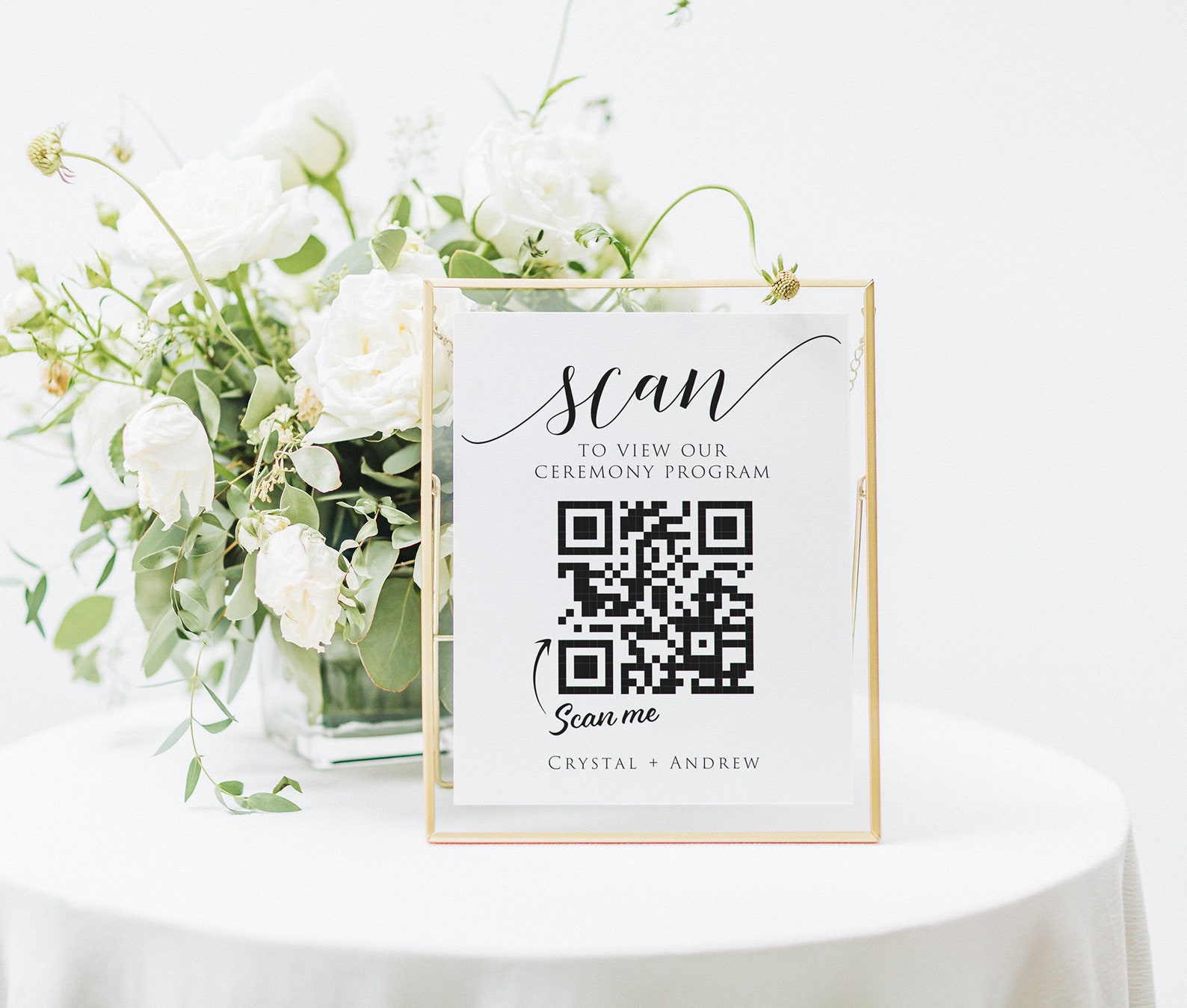 QR Code Sign for Wedding Program Scan for Digital Ceremony - Etsy