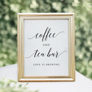 Printable Coffee and Tea Bar Sign, Coffee and Tea Station Sign, Coffee Bar Sign, Drink Station ...