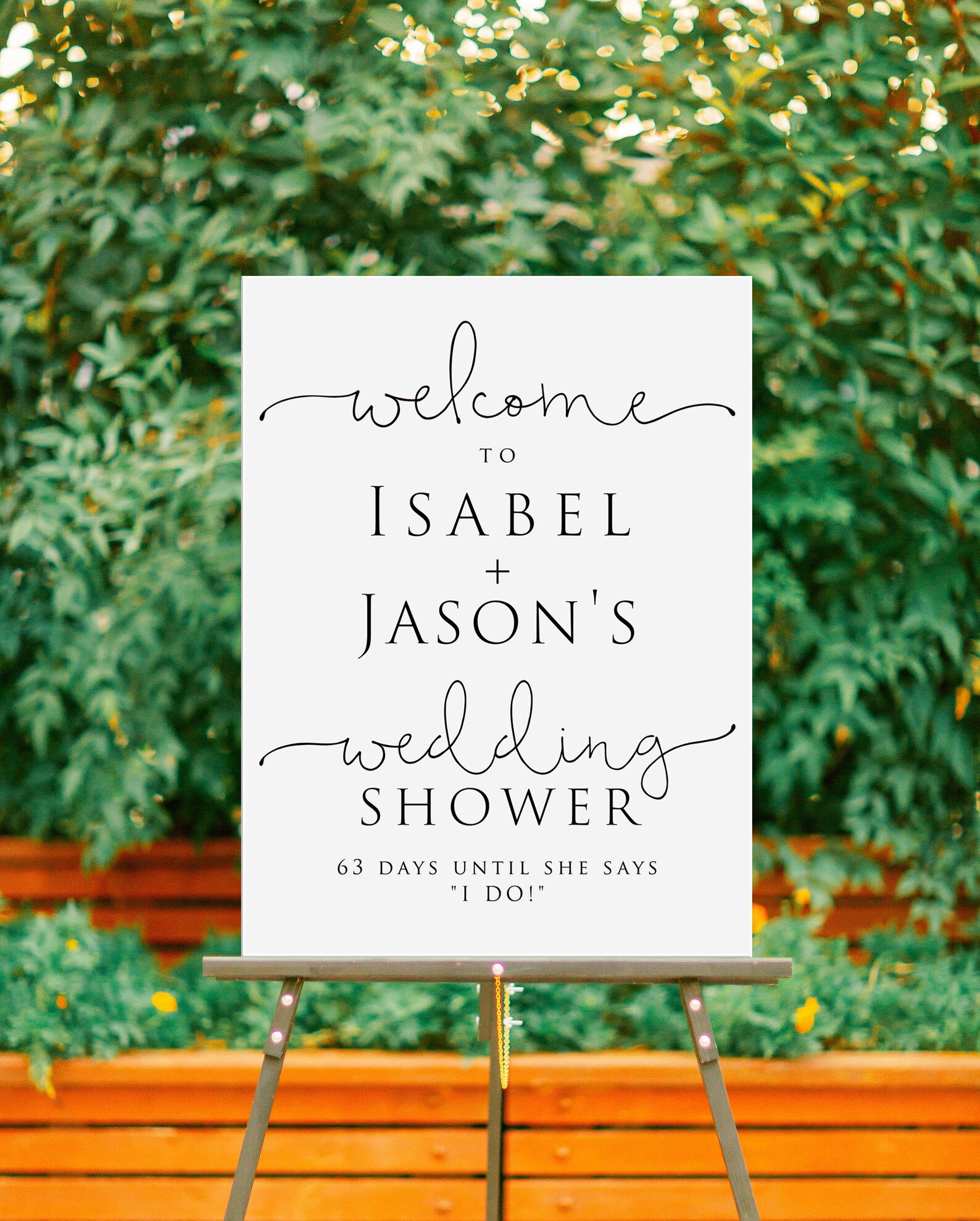 5 Sizes Wedding Shower Welcome Sign Template, Modern Wedding Shower ...