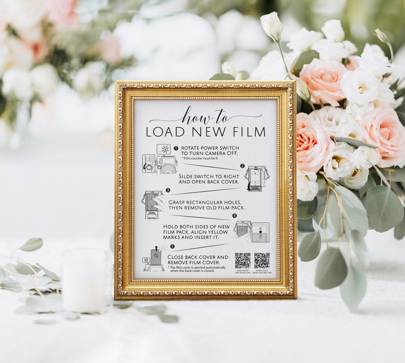 Photo Guest Book Sign Wedding Printables Instax Camera - Etsy