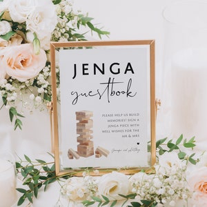 Jenga Guestbook Sign, Printable Jenga Guestbook Sign Template, 5x7 ...
