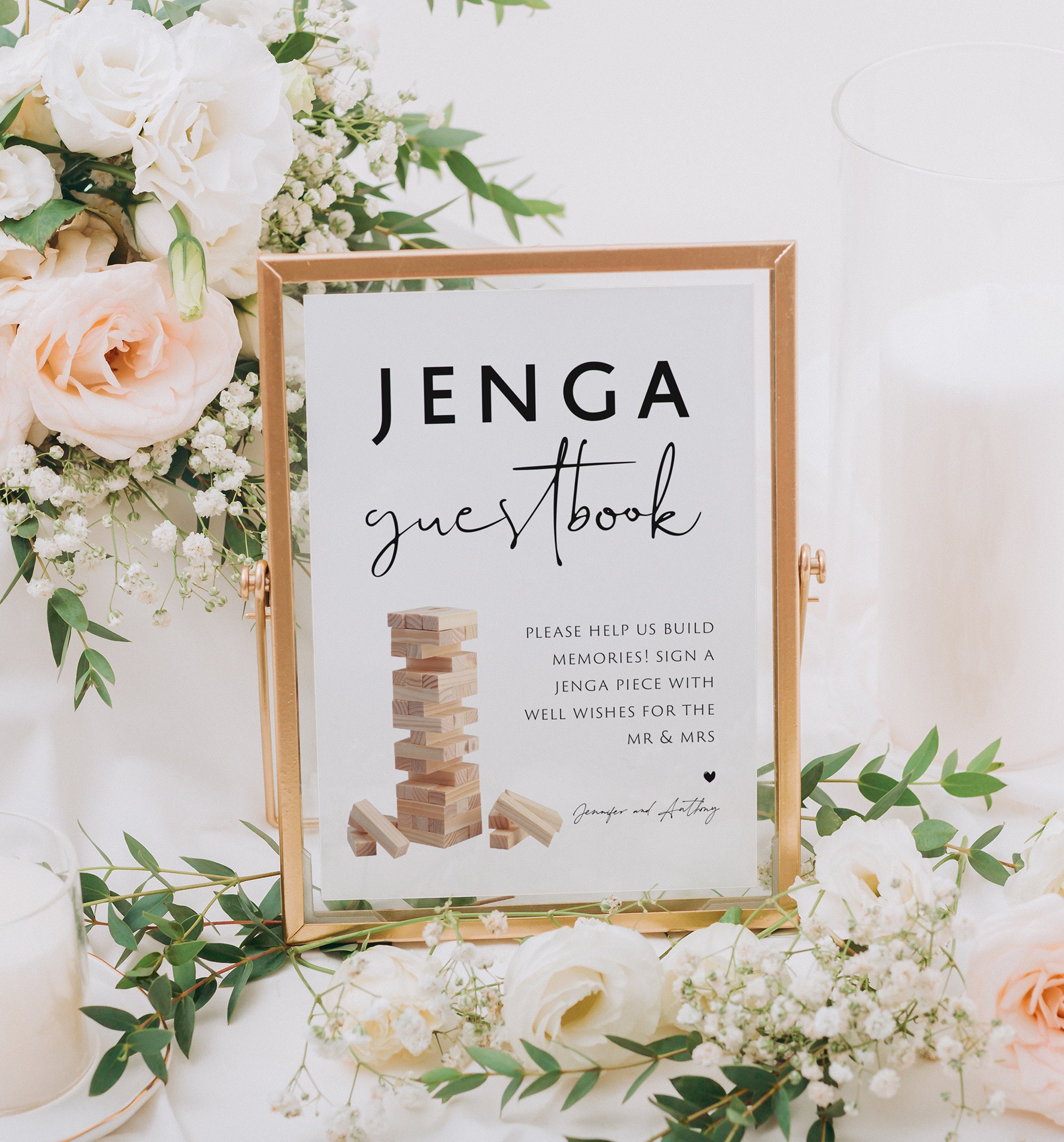 Jenga Guestbook Sign Printable Jenga Guestbook Sign Template Etsy UK
