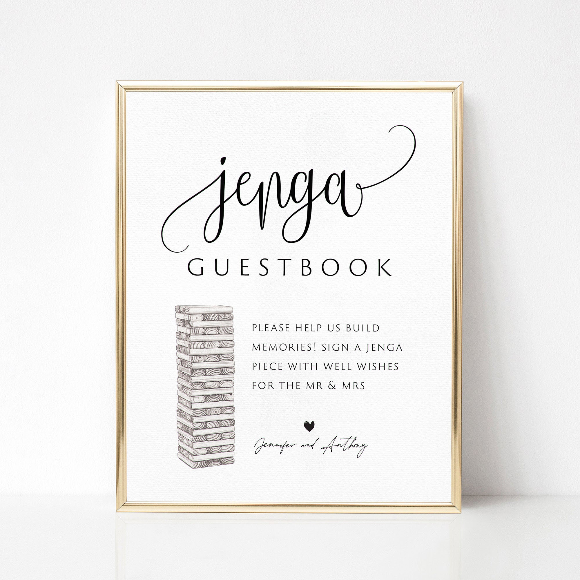 Jenga Guest Book Sign Printable Free