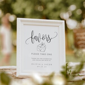 Modern Printable Wedding Favors Sign Template, Printable Wedding Favors ...