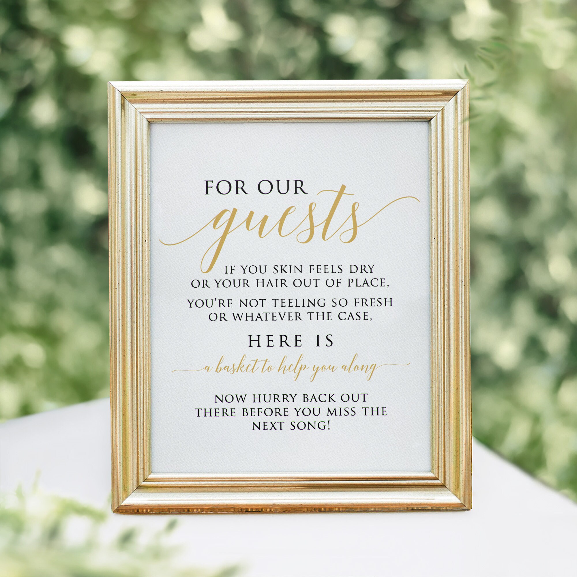 Wedding Bathroom Basket Sign Printable Wedding Restroom Sign Etsy UK