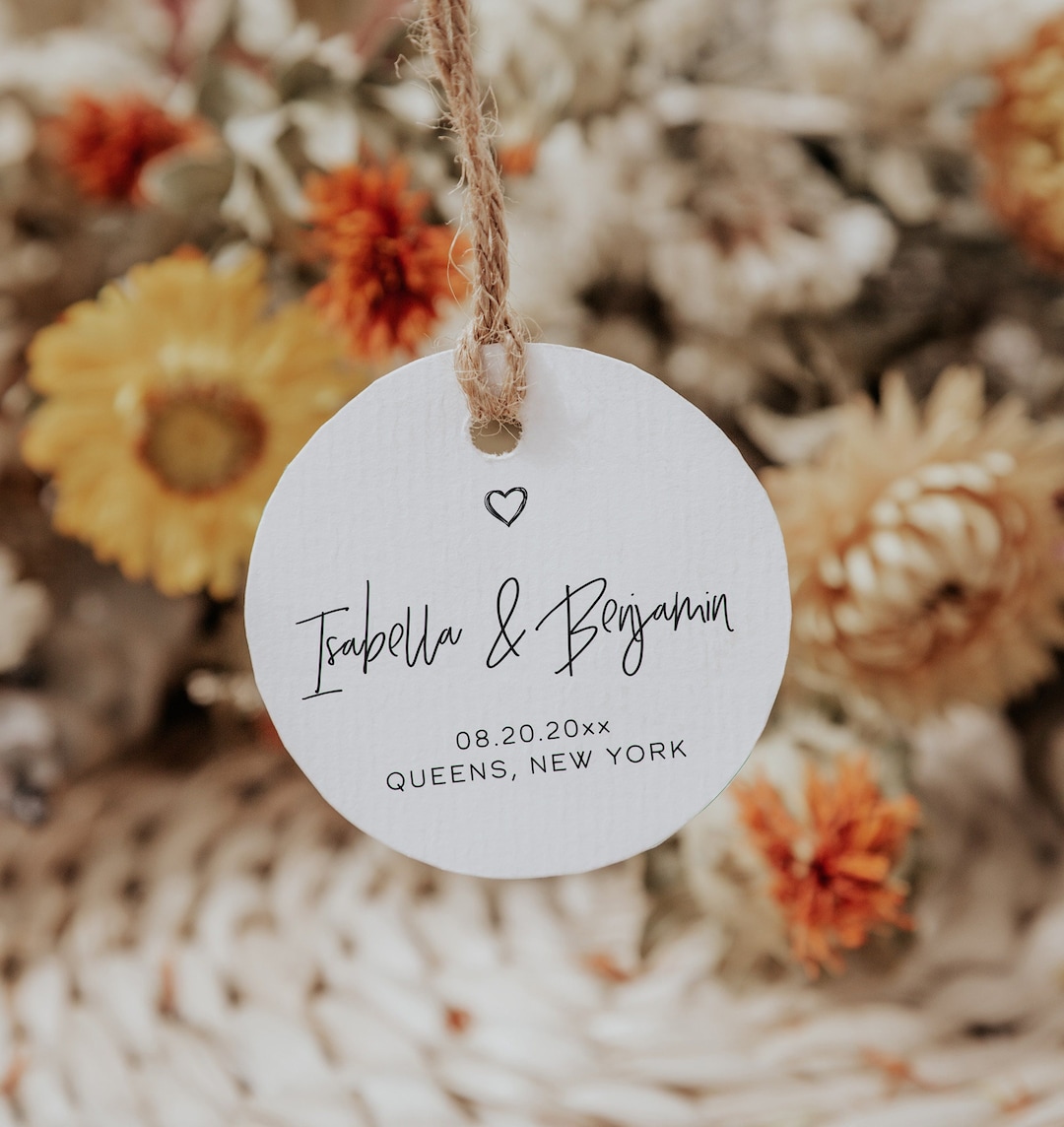 Round Wedding Tag Template, Round Favor Tag Template, Round Gift Tag ...
