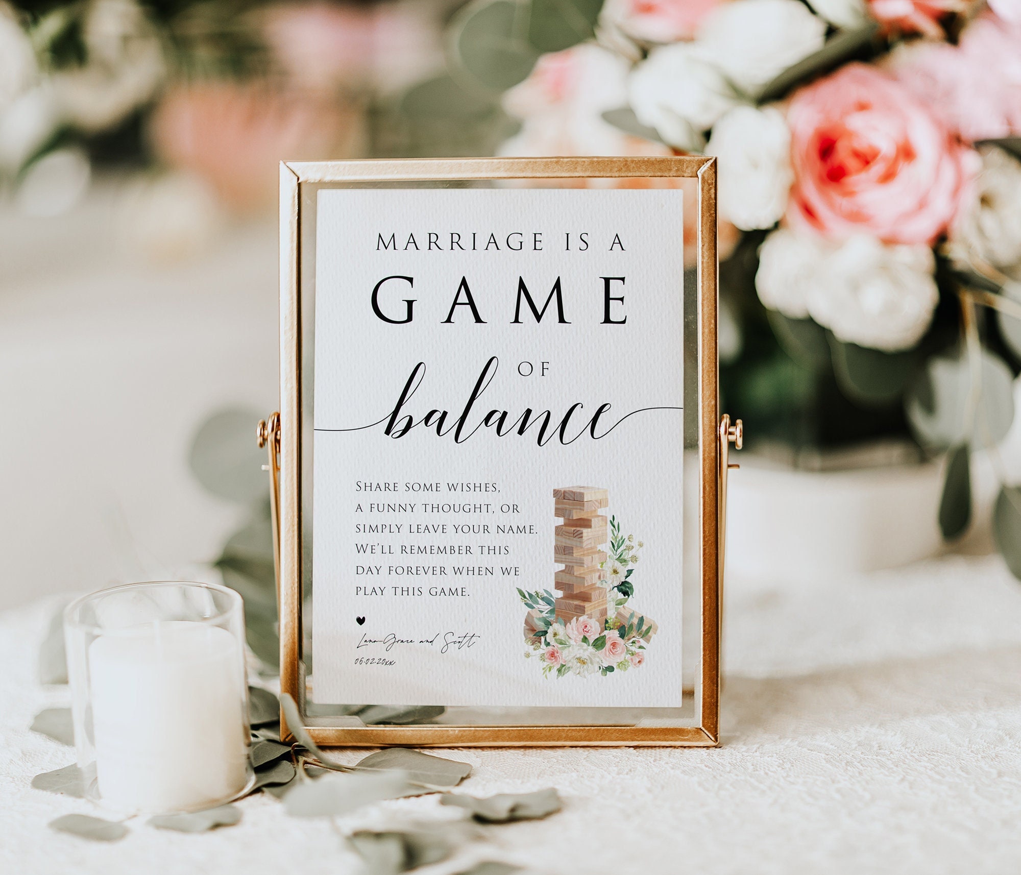 Jenga Wedding Guest Book Jenga Sign Marriage is a Game of Etsy Australia