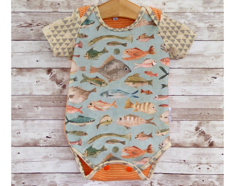 Fish Bodysuit Gender Neutral Baby Clothes Fish Baby Clothes Etsy