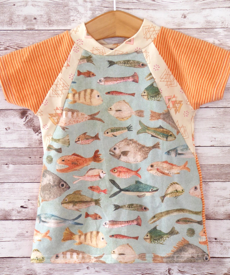 Kids Summer Shirt Unisex Toddler Shirt Gender Neutral Kids Clothes Fish Tee Shirt Kids T Shirt Beach Tee Toddler Raglan Tee Shirt