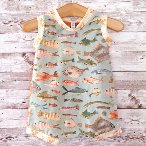 Fish Baby Romper Gender Neutral Baby Clothes Summer Baby Etsy