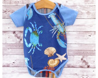 Lobster Bodysuit, Baby Lobster Outfit, Gender Neutral Baby Clothes, Unisex Baby Gift, Baby Beach Clothes, Sealife Baby Clothes