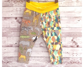 6-9 Month Wild Animal Leggings, Baby Leggings, Cotton Baby Pants, Winter Baby Clothes, Baby Shower Gift, Cozy Pants
