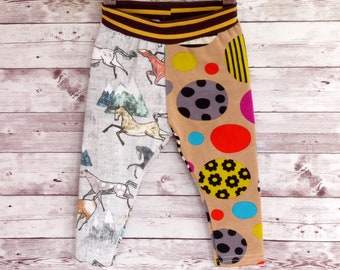 Horse leggings, baby leggings, cotton pants, winter clothes, toddler clothes, shower gift, baby pants, colorful baby clothes, cozy pants