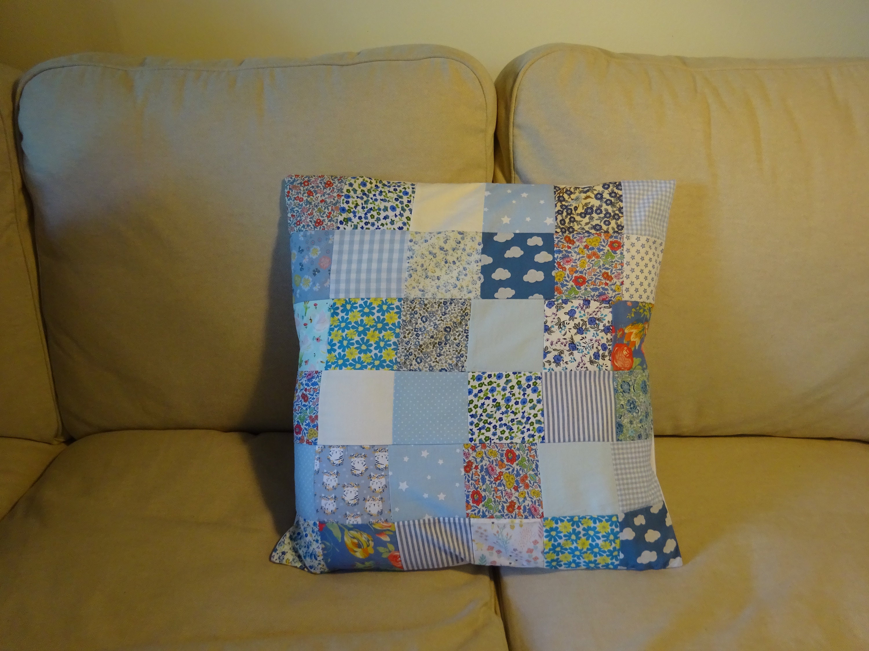 Housse de Coussin Patchwork Nuage