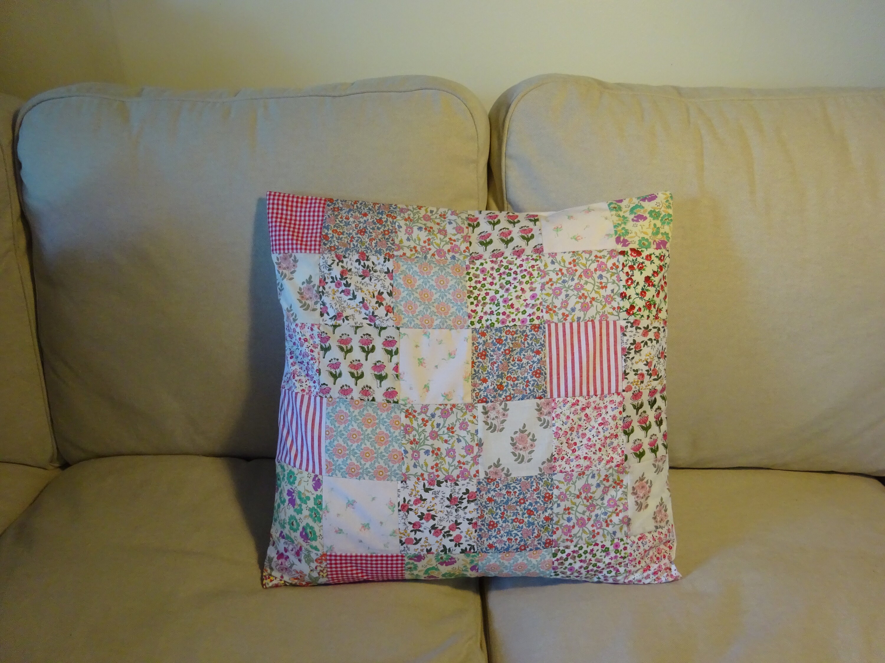 Housse de Coussin Patchwork Rose Liberty
