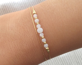 Dainty moonstone gold bracelet,layered bracelet,stackable crystal bracelet,thin bracelet for women,strands bracelet,gold healing jewellery