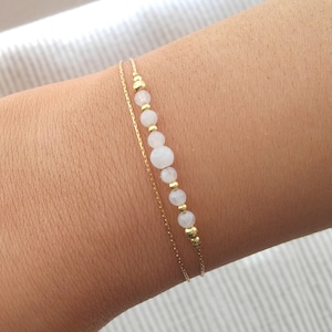 Moonstone gold bracelet dainty,layered bracelet,stackable crystal bracelet,thin bracelet for women,strands bracelet,gold healing jewellery